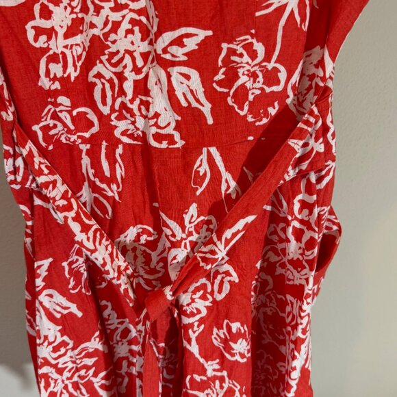 Free People A Thing Called Love Linen Floral Midi Dress in Red Womens 4 - *NWT!* - Picture 10 of 12